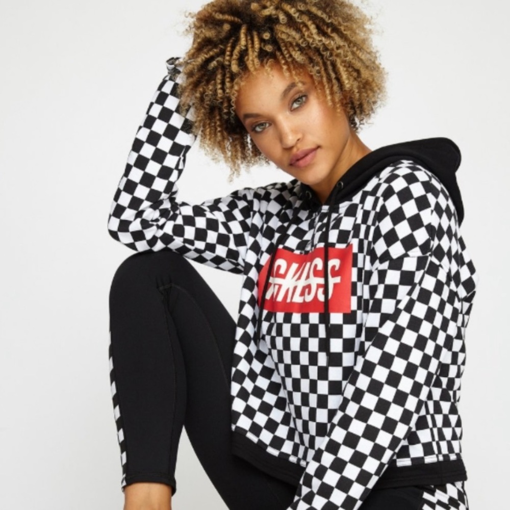 Young & Reckless Checkered Hooded Top